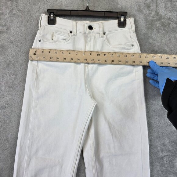 Ted Baker Jeans Womens 26 White High Rise Straight Leg Raw Hem Denim Casual - Picture 5 of 14